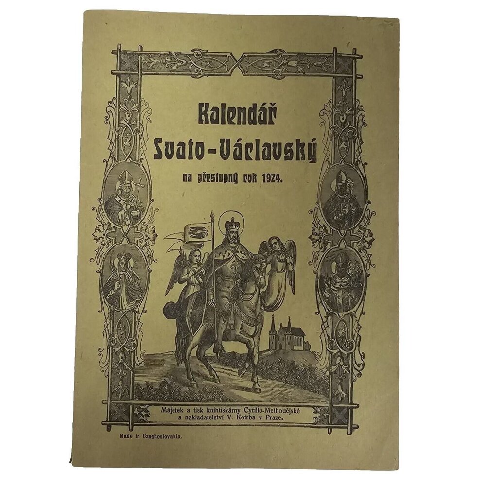 1924 Kalendar Svato-Varlavsky Bohemian Czech Catholic Church Religious Annual